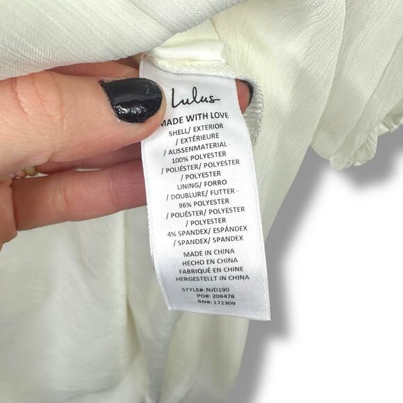 Lulus Bridal NWOT Enchant My Love White V-Neck Sheer Long Sleeve Maxi Dress XXL - Picture 12 of 12